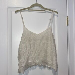 Abercrombie&Fitch White and Cream Flowy Tank Top